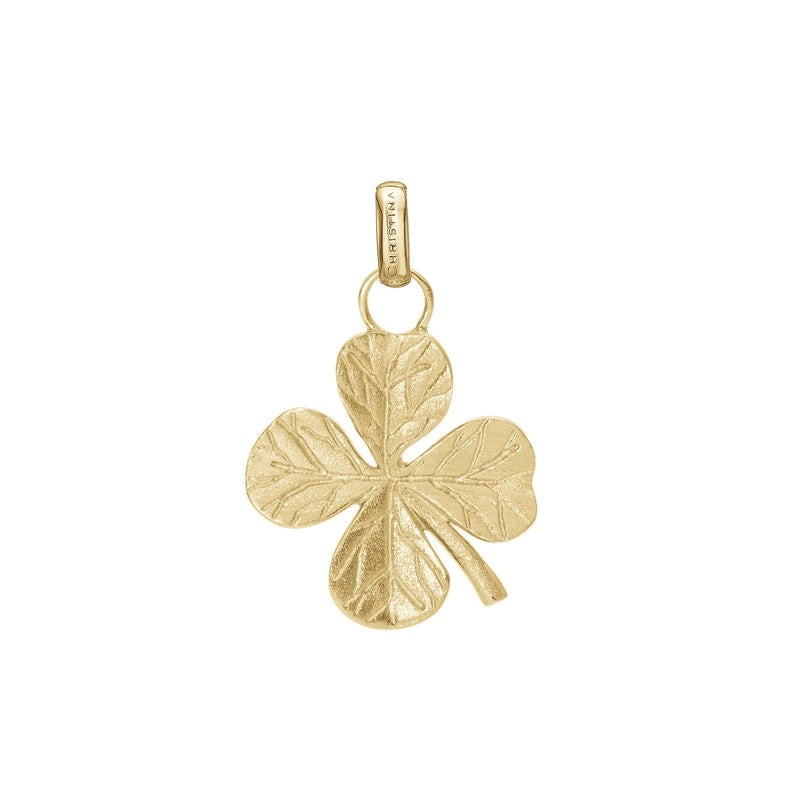 Big Four Leaf Clover vedhæng i forgyldt sølv fra Christina Jewelry & Watches